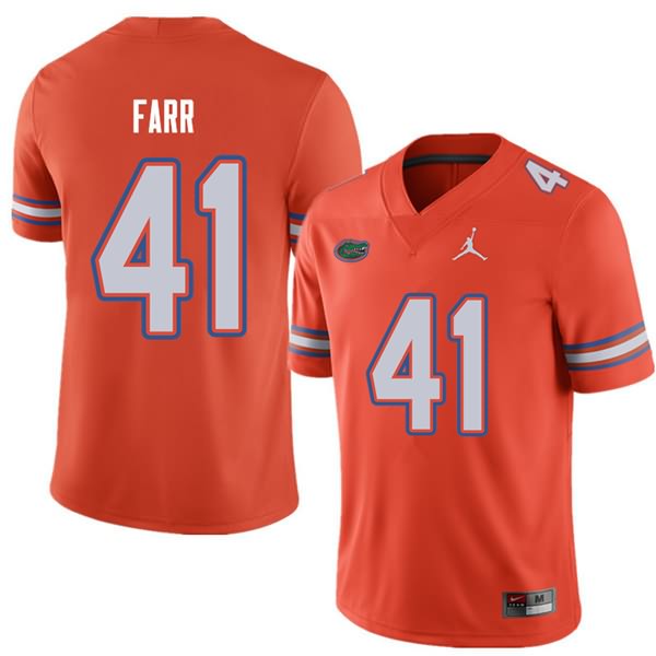 Men's NCAA Florida Gators Ryan Farr #41 Stitched Authentic Jordan Brand Orange College Football Jersey HHW3465GH